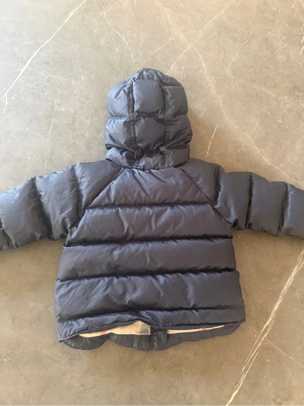 Burberry Navy Blue Hooded Kids Puffer Jacket
